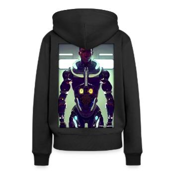 Cyborg Man Future Sci-Fi Machine Technology - Sweat à capuche Premium bio Femme - noir - Dos - Julia (174cm)