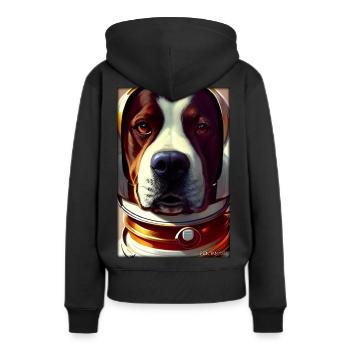 Dog Pet Astronaut Future Sci-Fi Technology - Sweat à capuche Premium bio Femme - noir - Dos - Julia (174cm)