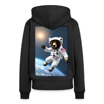 Bear Wildlife Astronaut Future Sci-Fi Technology - Sweat à capuche Premium bio Femme - noir - Dos - Julia (174cm)