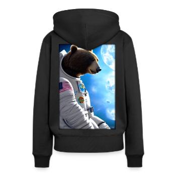 Bear Wildlife Astronaut Future Sci-Fi Technology - Sweat à capuche Premium bio Femme - noir - Dos - Julia (174cm)