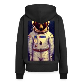 Bear Wildlife Astronaut Future Sci-Fi Technology - Sweat à capuche Premium bio Femme - noir - Dos - Julia (174cm)