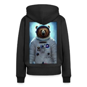 Bear Wildlife Astronaut Future Sci-Fi Technology - Sweat à capuche Premium bio Femme - noir - Dos - Julia (174cm)
