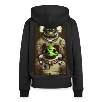 Frog Amphibian Astronaut Future Sci-Fi Technology - Sweat à capuche Premium bio Femme - noir - Dos - Julia (174cm)