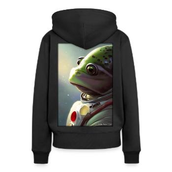 Frog Amphibian Astronaut Future Sci-Fi Technology - Sweat à capuche Premium bio Femme - noir - Dos - Julia (174cm)