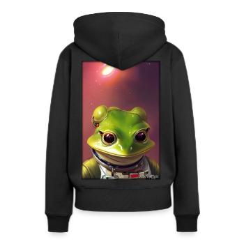 Frog Amphibian Astronaut Future Sci-Fi Technology - Sweat à capuche Premium bio Femme - noir - Dos - Julia (174cm)