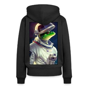 Frog Amphibian Astronaut Future Sci-Fi Technology - Sweat à capuche Premium bio Femme - noir - Dos - Julia (174cm)