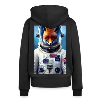 Fox Wildlife Astronaut Future Sci-Fi Technology - Sweat à capuche Premium bio Femme - noir - Dos - Julia (174cm)