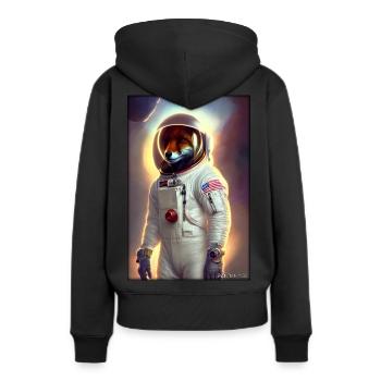 Fox Wildlife Astronaut Future Sci-Fi Technology - Sweat à capuche Premium bio Femme - noir - Dos - Julia (174cm)