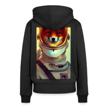 Fox Wildlife Astronaut Future Sci-Fi Technology - Sweat à capuche Premium bio Femme - noir - Dos - Julia (174cm)