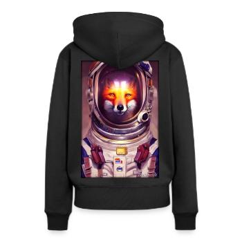 Fox Wildlife Astronaut Future Sci-Fi Technology - Sweat à capuche Premium bio Femme - noir - Dos - Julia (174cm)