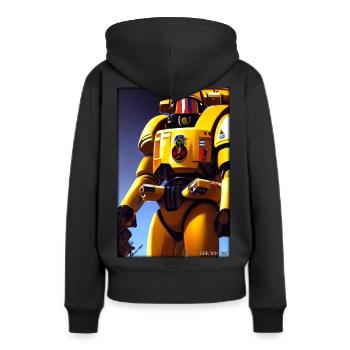Kampfbot Roboter Supersoldat Maschine Krieger - Frauen Premium Bio Hoodie - Schwarz - Hinten - Julia (174cm)