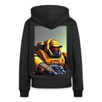 Kampfbot Robot Super Soldat Machine Guerrier - Sweat à capuche Premium bio Femme - noir - Dos - Julia (174cm)