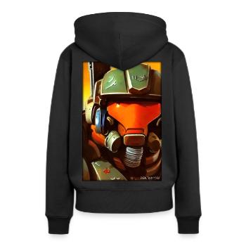 Kampfbot Robot Super Soldat Machine Guerrier - Sweat à capuche Premium bio Femme - noir - Dos - Julia (174cm)