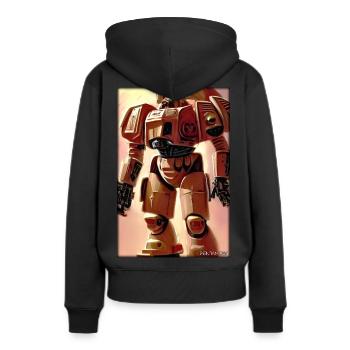 Kampfbot Robot Super Soldat Machine Guerrier - Sweat à capuche Premium bio Femme - noir - Dos - Julia (174cm)