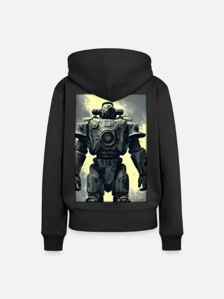 Kampfbot Roboter Supersoldat Maschine Krieger - Frauen Premium Bio Hoodie - Schwarz