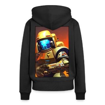 Kampfbot Robot Super Soldat Machine Guerrier - Sweat à capuche Premium bio Femme - noir - Dos - Julia (174cm)