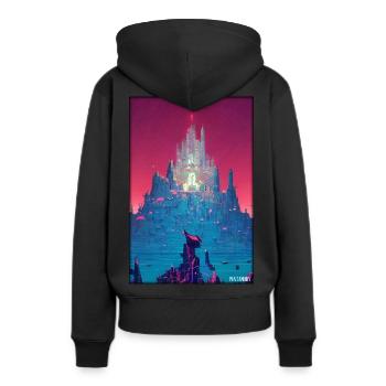 Schloss Burg Festung Architektur Landschaft - Frauen Premium Bio Hoodie - Schwarz - Hinten - Julia (174cm)