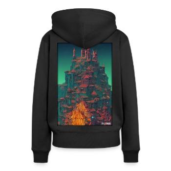 Schloss Burg Festung Architektur Landschaft - Frauen Premium Bio Hoodie - Schwarz - Hinten - Julia (174cm)