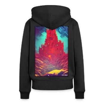 Schloss Burg Festung Architektur Landschaft - Frauen Premium Bio Hoodie - Schwarz - Hinten - Julia (174cm)