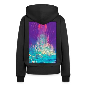Schloss Burg Festung Architektur Landschaft - Frauen Premium Bio Hoodie - Schwarz - Hinten - Julia (174cm)