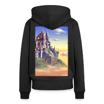 Schloss Burg Festung Architektur Landschaft - Frauen Premium Bio Hoodie - Schwarz - Hinten - Julia (174cm)