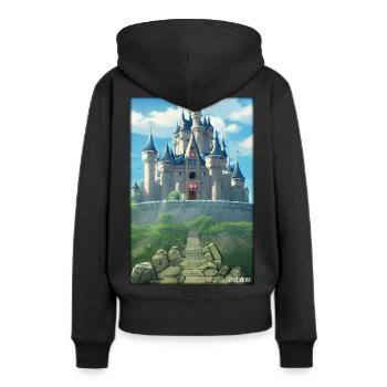 Schloss Burg Festung Architektur Landschaft - Frauen Premium Bio Hoodie - Schwarz - Hinten - Julia (174cm)
