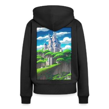 Schloss Burg Festung Architektur Landschaft - Frauen Premium Bio Hoodie - Schwarz - Hinten - Julia (174cm)