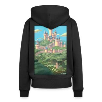 Schloss Burg Festung Architektur Landschaft - Frauen Premium Bio Hoodie - Schwarz - Hinten - Julia (174cm)