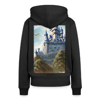 Schloss Burg Festung Architektur Landschaft - Frauen Premium Bio Hoodie - Schwarz - Hinten - Julia (174cm)
