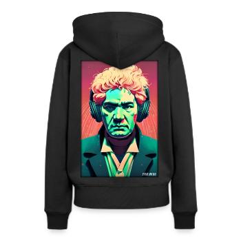 Ludwig van Beethoven DJ Kopfhörer Musik Party - Frauen Premium Bio Hoodie - Schwarz - Hinten - Julia (174cm)