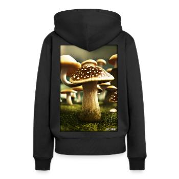 Pilze Wald Natur Herbst Naturliebe Wandern - Frauen Premium Bio Hoodie - Schwarz - Hinten - Julia (174cm)