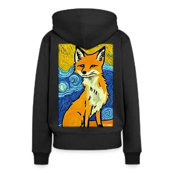 Fuchs Tierwelt Waldtier Tiere Wildnis - Frauen Premium Bio Hoodie - Schwarz - Hinten - Julia (174cm)