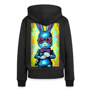 Pâques Pâques Cyber Future Sci-Fi Animal - Sweat à capuche Premium bio Femme - noir - Dos - Julia (174cm)
