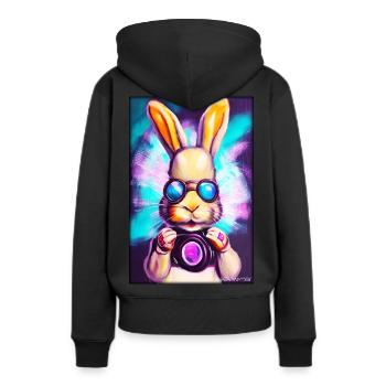 Pâques Pâques Cyber Future Sci-Fi Animal - Sweat à capuche Premium bio Femme - noir - Dos - Julia (174cm)