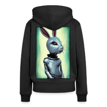 Pâques Pâques Cyber Future Sci-Fi Animal - Sweat à capuche Premium bio Femme - noir - Dos - Julia (174cm)