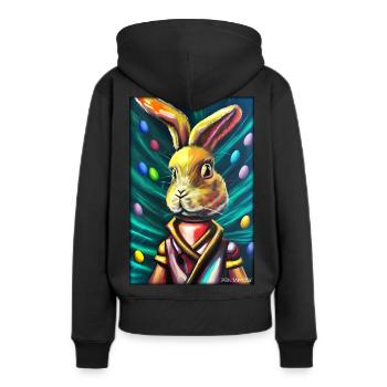 Pâques Pâques Cyber Future Sci-Fi Animal - Sweat à capuche Premium bio Femme - noir - Dos - Julia (174cm)