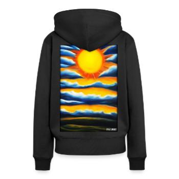 Sonne Sommer Natur Urlaub Sonnenschein Sonnenlicht - Frauen Premium Bio Hoodie - Schwarz - Hinten - Julia (174cm)