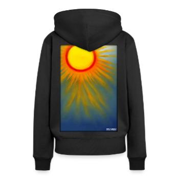 Sonne Sommer Natur Urlaub Sonnenschein Sonnenlicht - Frauen Premium Bio Hoodie - Schwarz - Hinten - Julia (174cm)