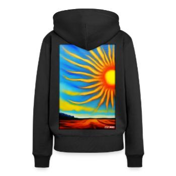 Sonne Sommer Natur Urlaub Sonnenschein Sonnenlicht - Frauen Premium Bio Hoodie - Schwarz - Hinten - Julia (174cm)