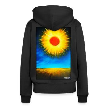 Sonne Sommer Natur Urlaub Sonnenschein Sonnenlicht - Frauen Premium Bio Hoodie - Schwarz - Hinten - Julia (174cm)