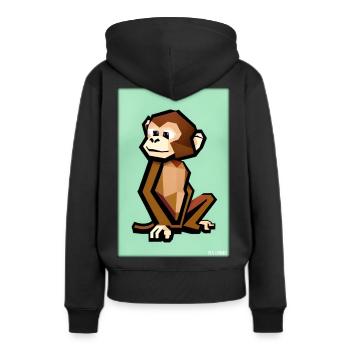Affe Polygon Tiere Wildnis Zoo Afrika Safari - Frauen Premium Bio Hoodie - Schwarz - Hinten - Julia (174cm)