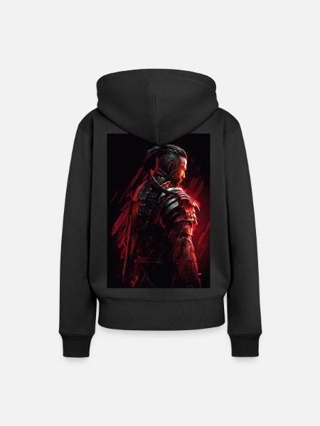 Neon Cyber Warrior #9 - Frauen Premium Bio Hoodie - Schwarz