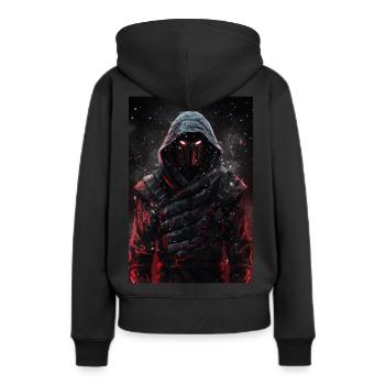 Neon Cyber Ninja Warrior #3 - Frauen Premium Bio Hoodie - Schwarz - Hinten - Julia (174cm)