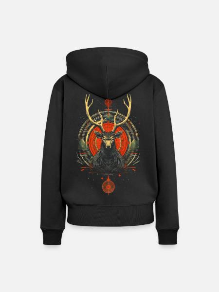Retro - Frauen Premium Bio Hoodie - Schwarz