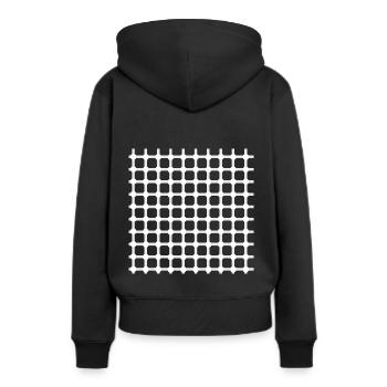 Hermann Grille Perception Illusion Optique Cadeau - Sweat à capuche Premium bio Femme - noir - Dos - Julia (174cm)