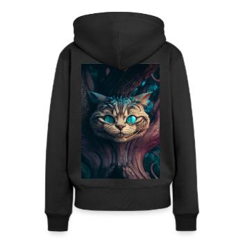 cheshire cat from Alice in wonderland surreal - Frauen Premium Bio Hoodie - Schwarz - Hinten - Julia (174cm)