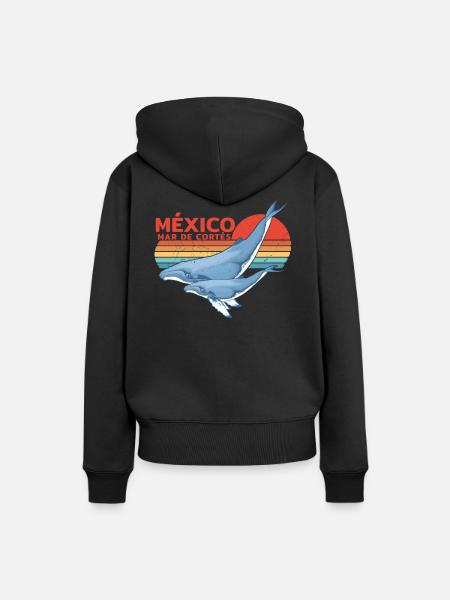 Buckelwale Mexiko - Frauen Premium Bio Hoodie - Schwarz