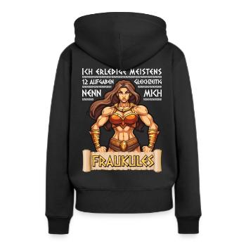 Geburtstag Geschenk Mutter Frau Statement Spruch - Frauen Premium Bio Hoodie - Schwarz - Hinten - Julia (174cm)