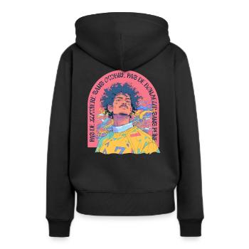 Rap Bboy Licht und Schatten - Frauen Premium Bio Hoodie - Schwarz - Hinten - Julia (174cm)