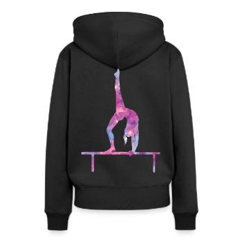 Gymnastik Malerei - Frauen Premium Bio Hoodie - Schwarz - Hinten - Julia (174cm)